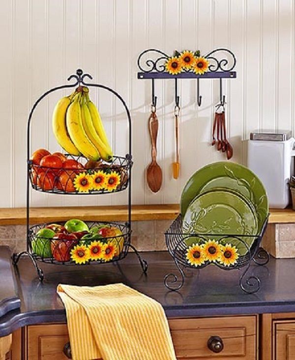 Wrought Iron Sunflower Dish Rack