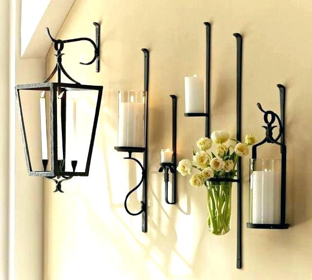 Wall Candle Holders Made of Wrought Iron