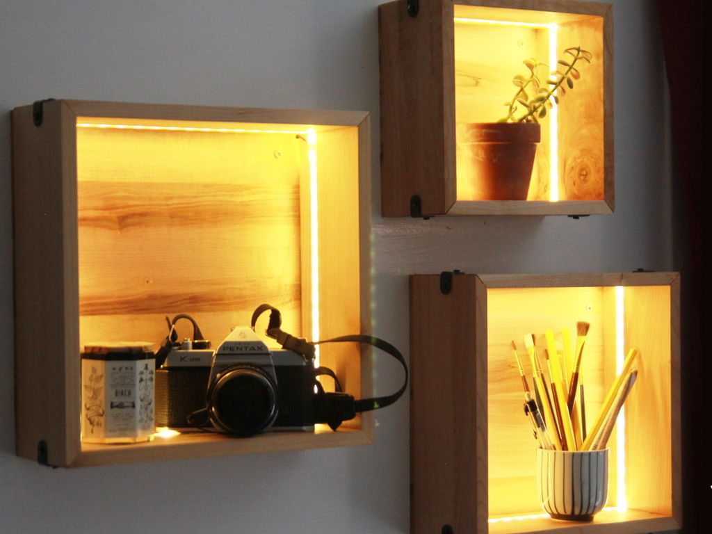 Cube Shelves LED lighting