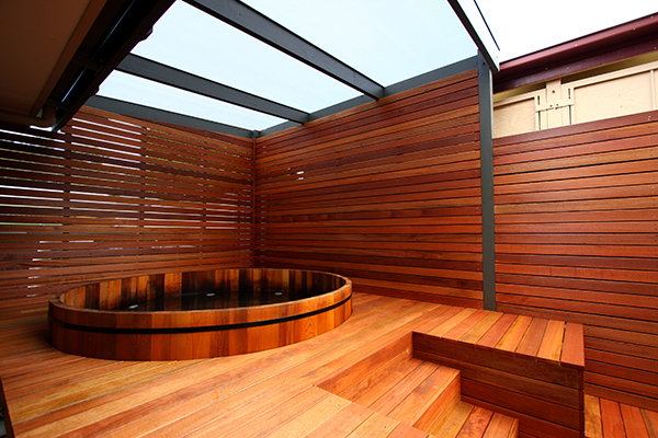 softwood slats outdoor privacy screen