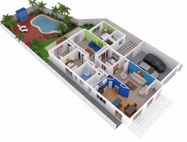 3D house plans