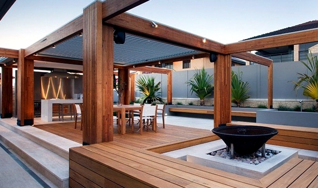 backyard wooden deck flooring
