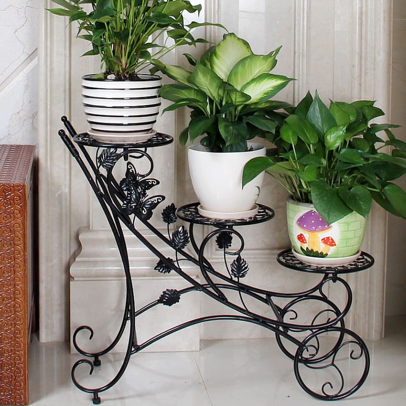 wrought iron flower pots stand