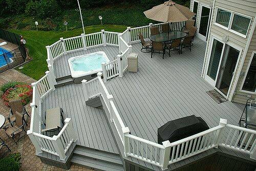 grey wooden deck