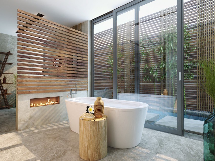 bathroom fireplaces