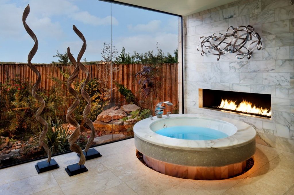 bathroom fireplace