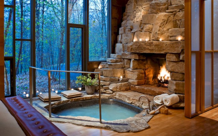 bathroom fireplaces