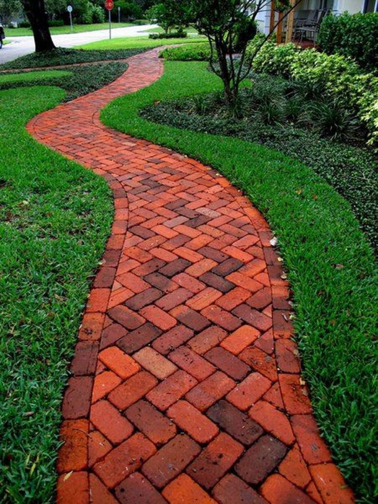 Diy Brick Pathway Decor Inspirator, How To Build A Garden Path With Bricks