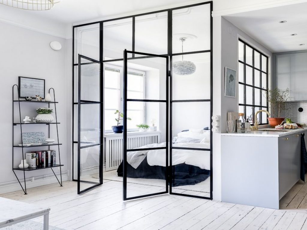 Totally Unique Ways To Use Glass Door As A Room Divider