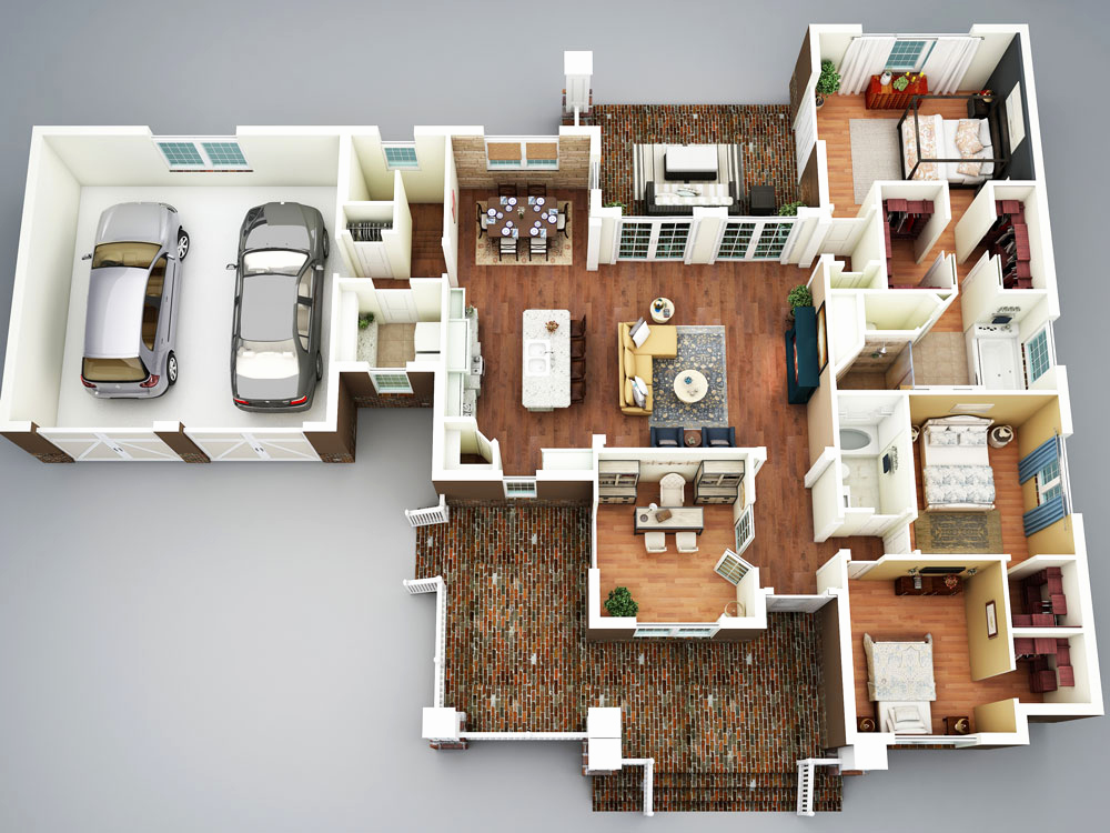 3d House Plans To Visualize Your Future, 3 Bedroom House Plans With Garage And Basement