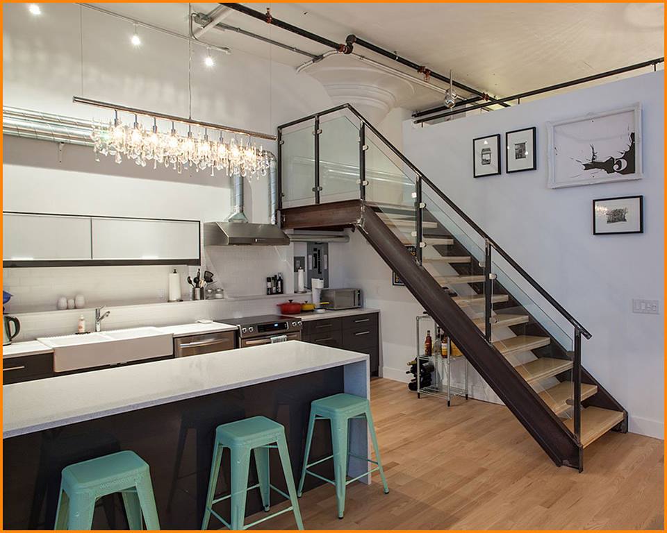 kitchen design with stairs