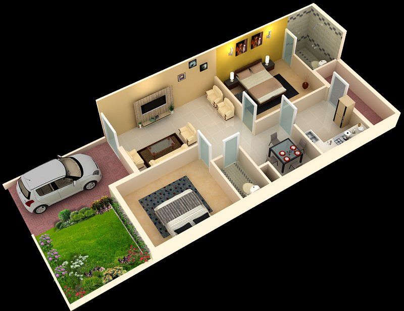 house plan in 3D