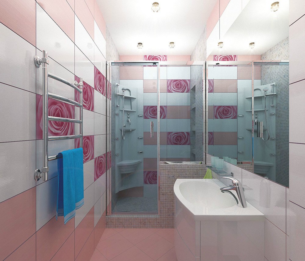 comfort bathroom with wallpaper