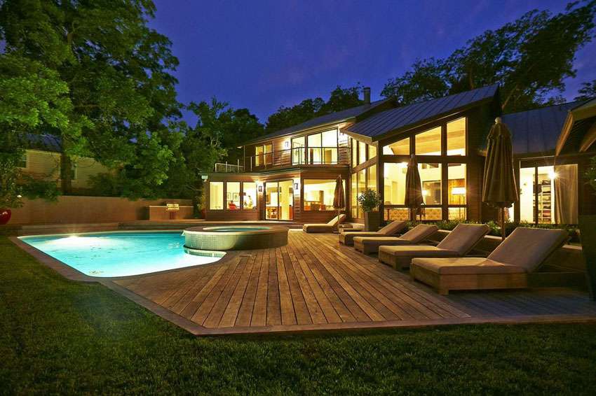 deck with pool