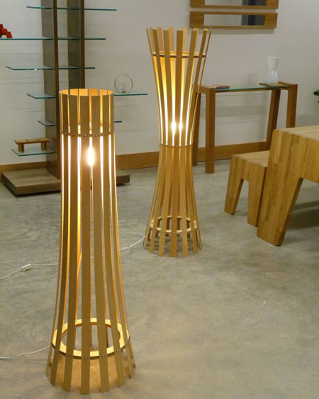 wooden floor lamp