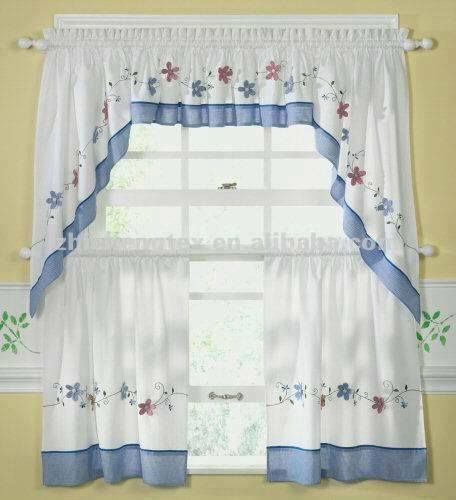 white and blue curtains design