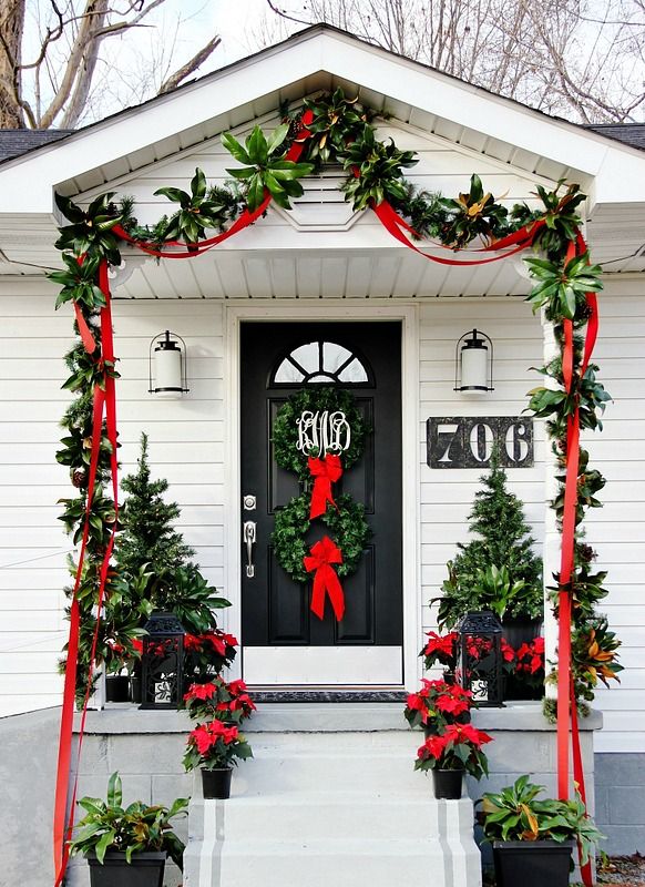 front door Christmas decor