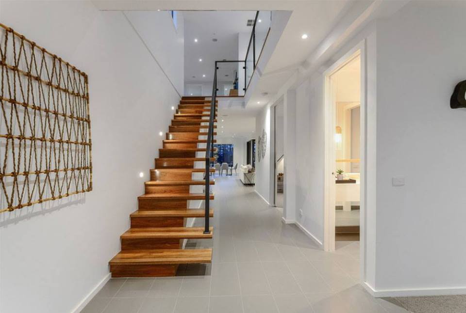 indoor wooden stairs