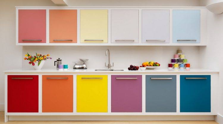 colorful kitchen cabinet 
