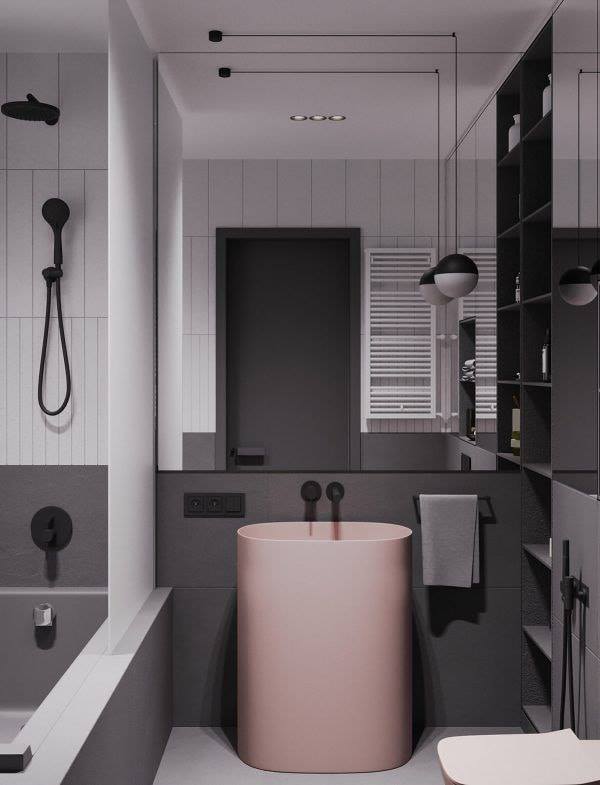 pink and grey bathroom