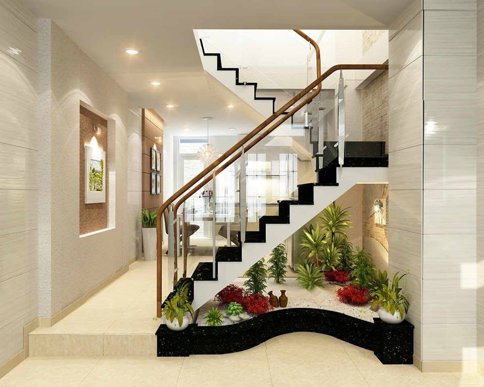 garden under the stairs