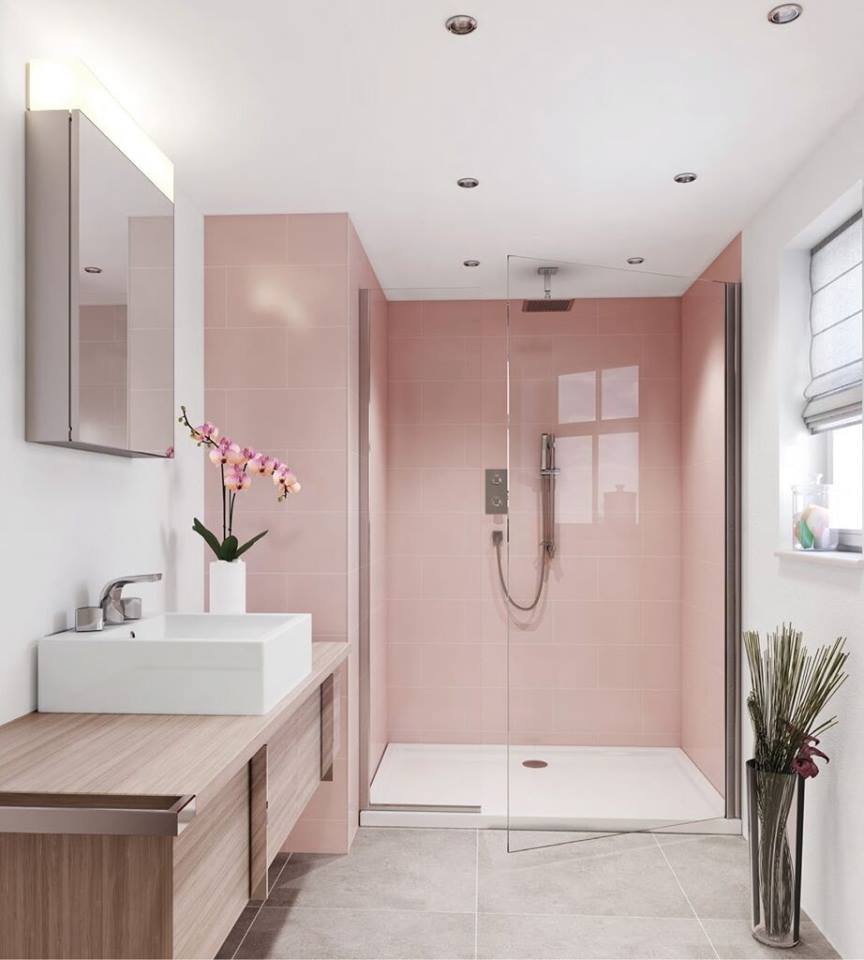 pink bathroom design