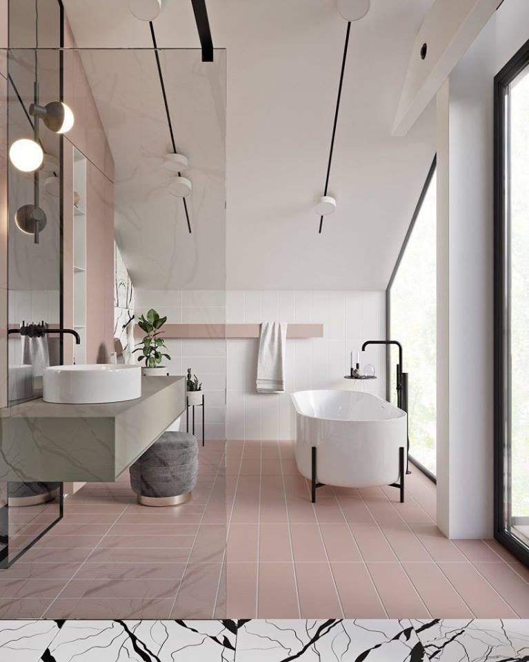 pink bathroom design