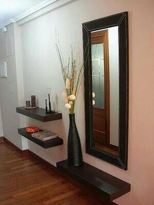 large wooden mirror