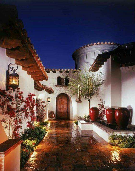 special courtyard design, rustic