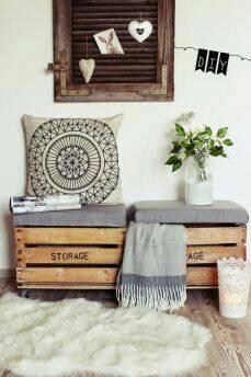 wooden box seating sofa