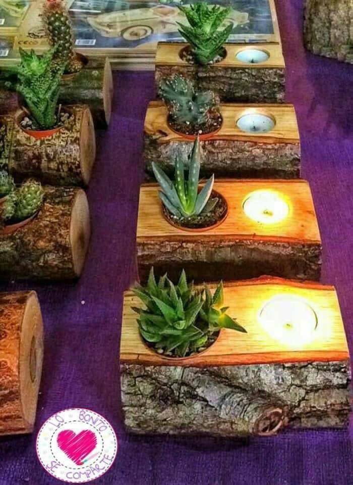 wood candles