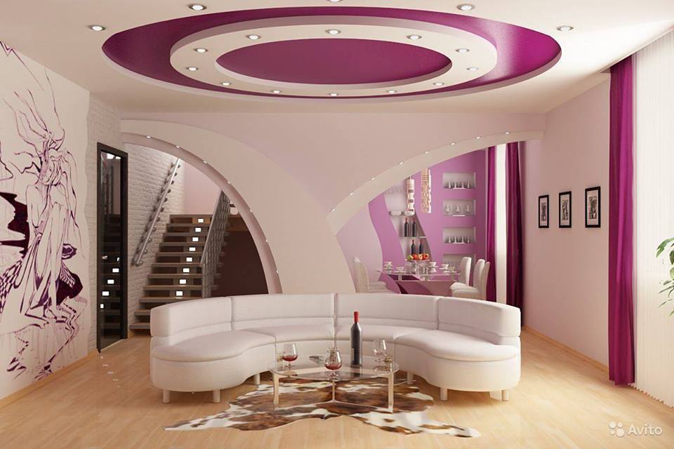 purple living room walls