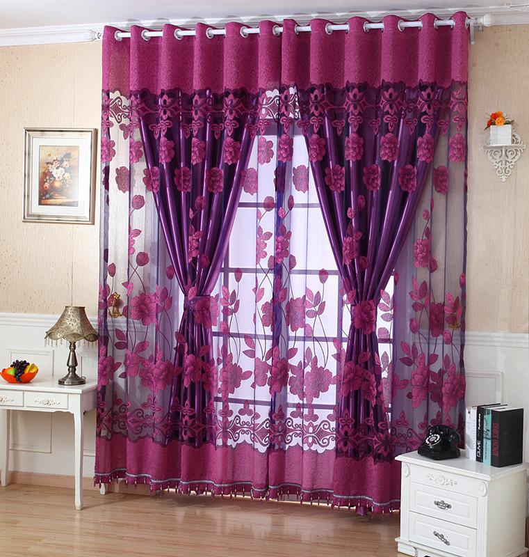 curtains flowers