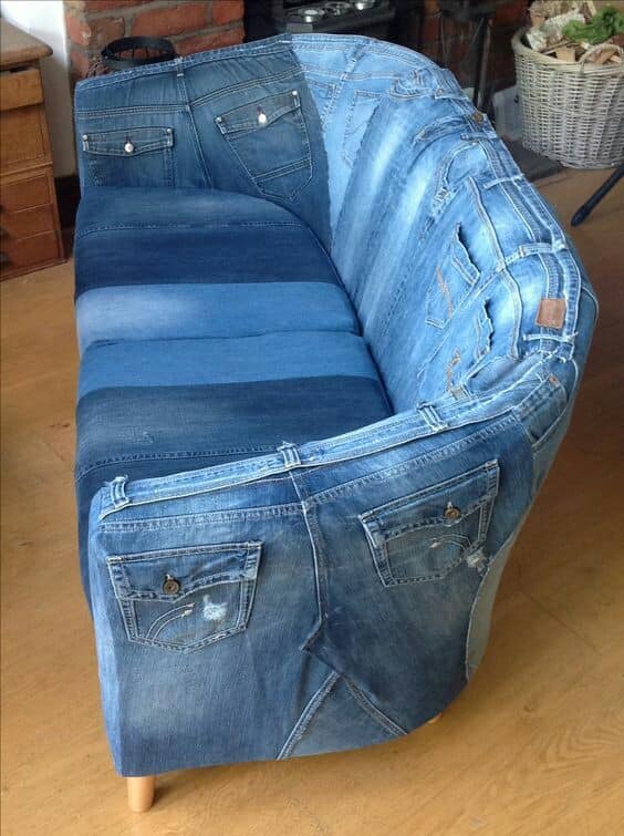 old jeans sofa covering