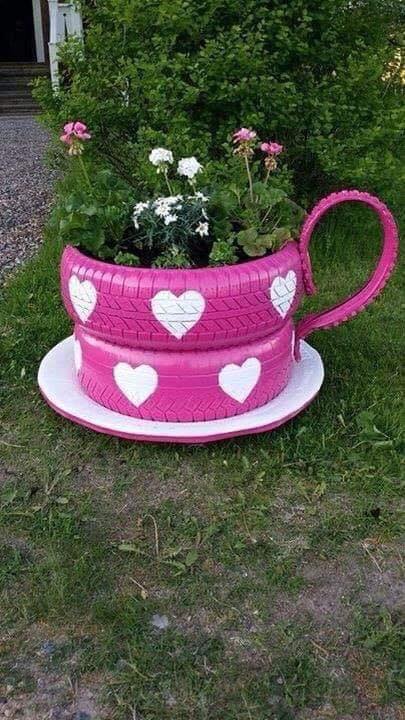 make a tea cup bu sing tires