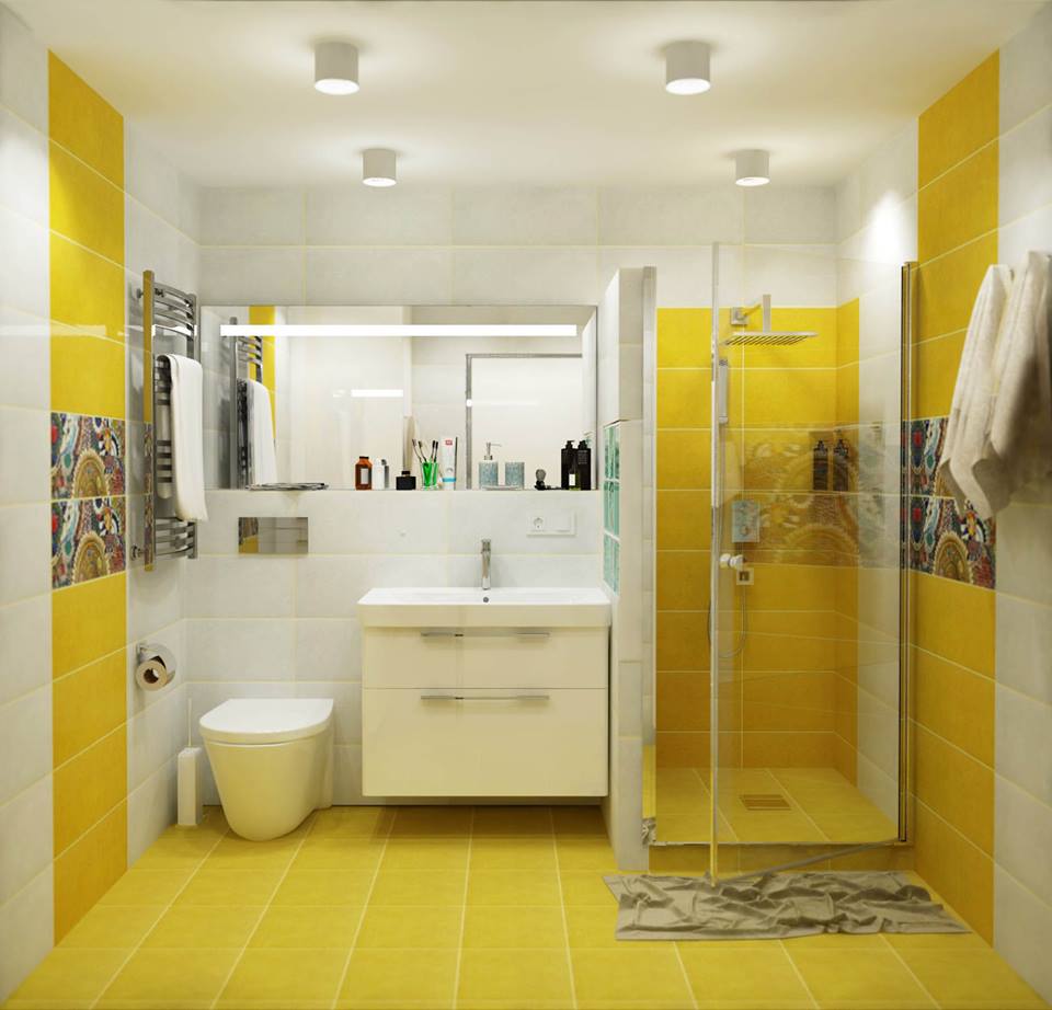 yellow bathroom