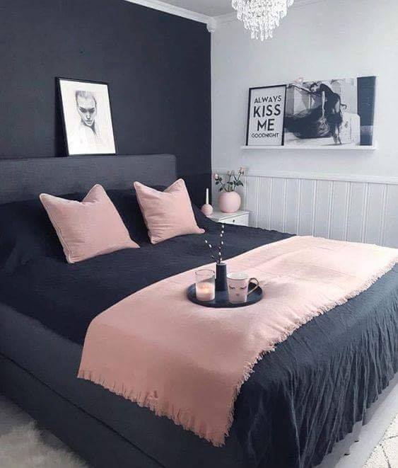 pink and grey bedroom