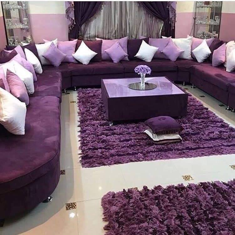purple and pink living room