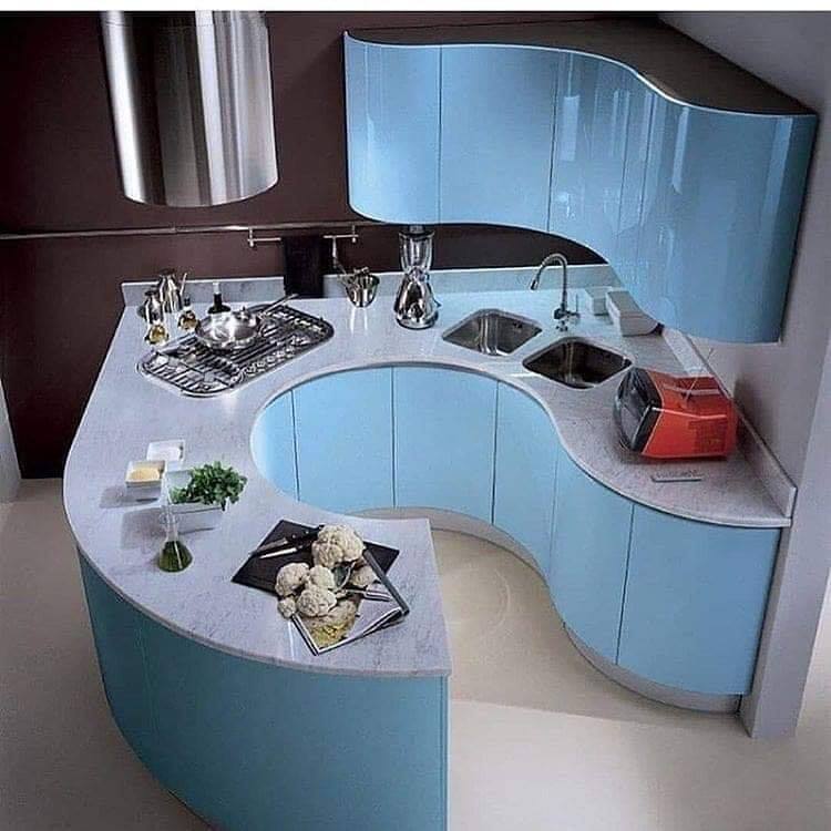 blue kitchen