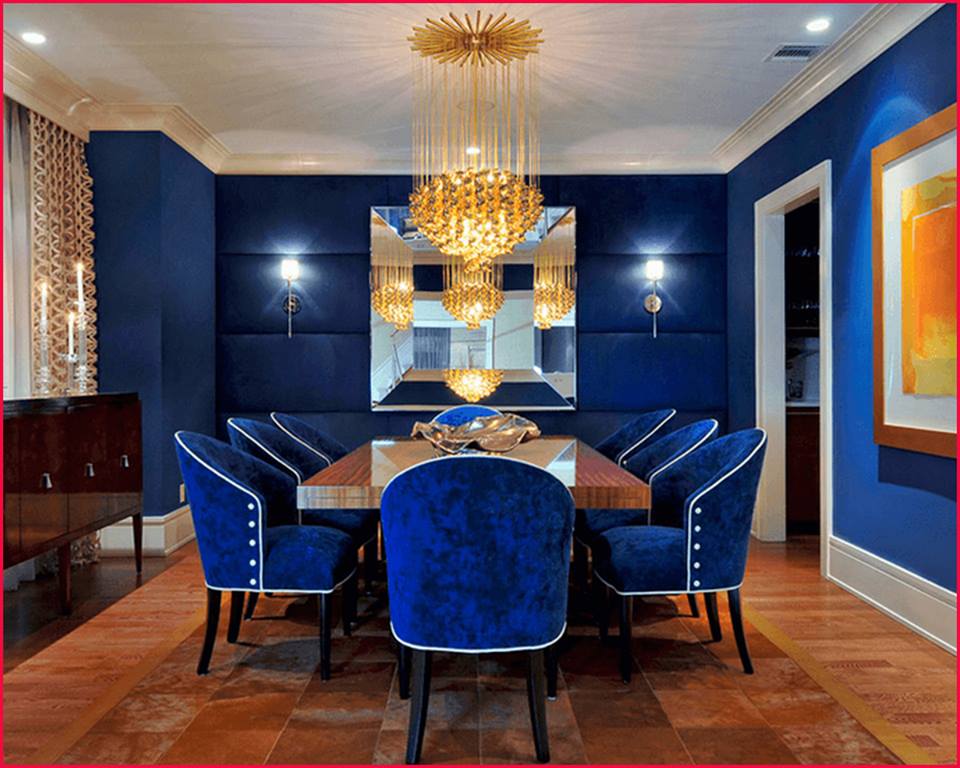 blue and gold interiors