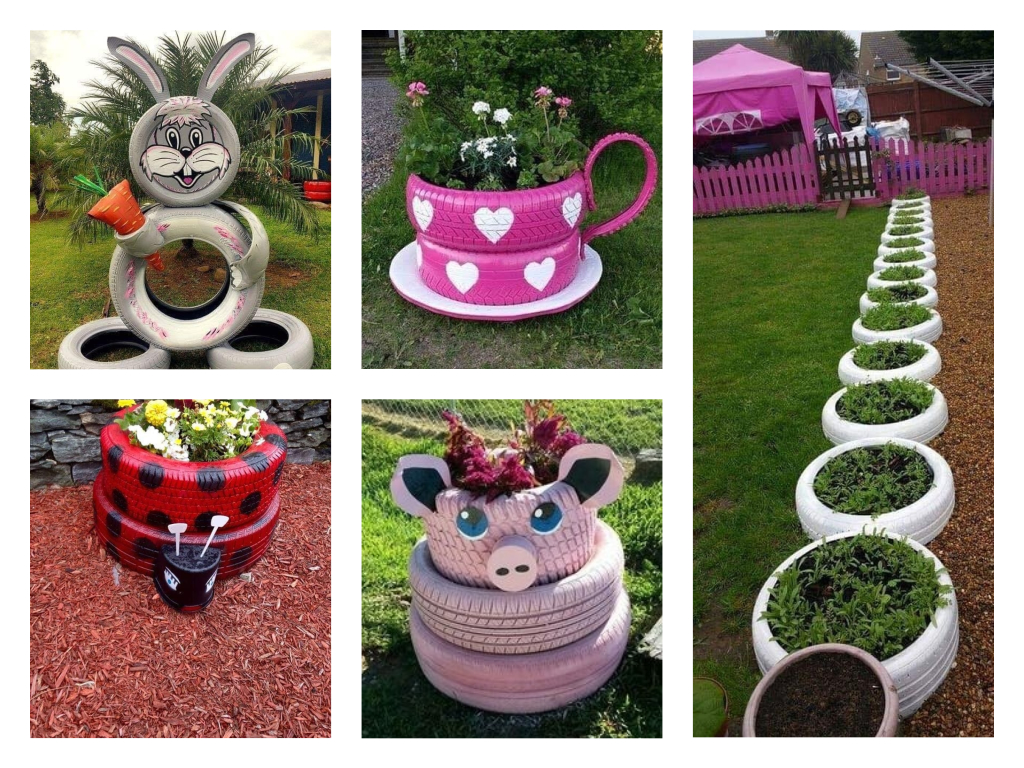 Tires Recycling Into Lovely Decorative Garden Elements - Decor Inspirator