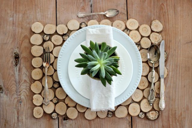 wood slice placemat