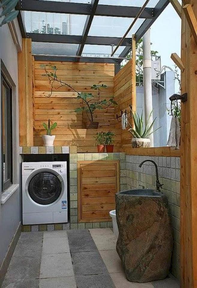 rustic laundry room