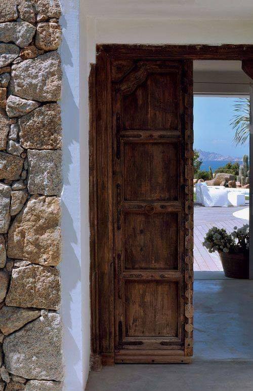 rustic wood door