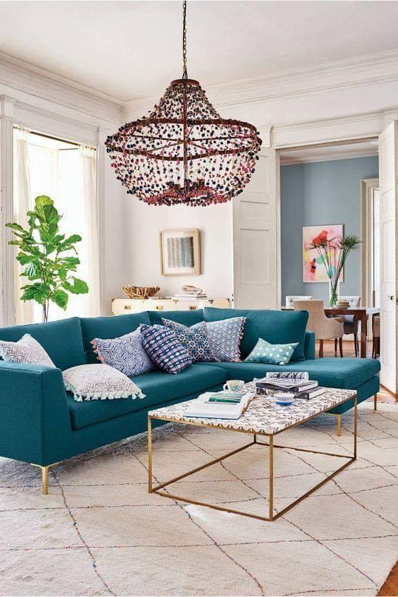 turquoise living room