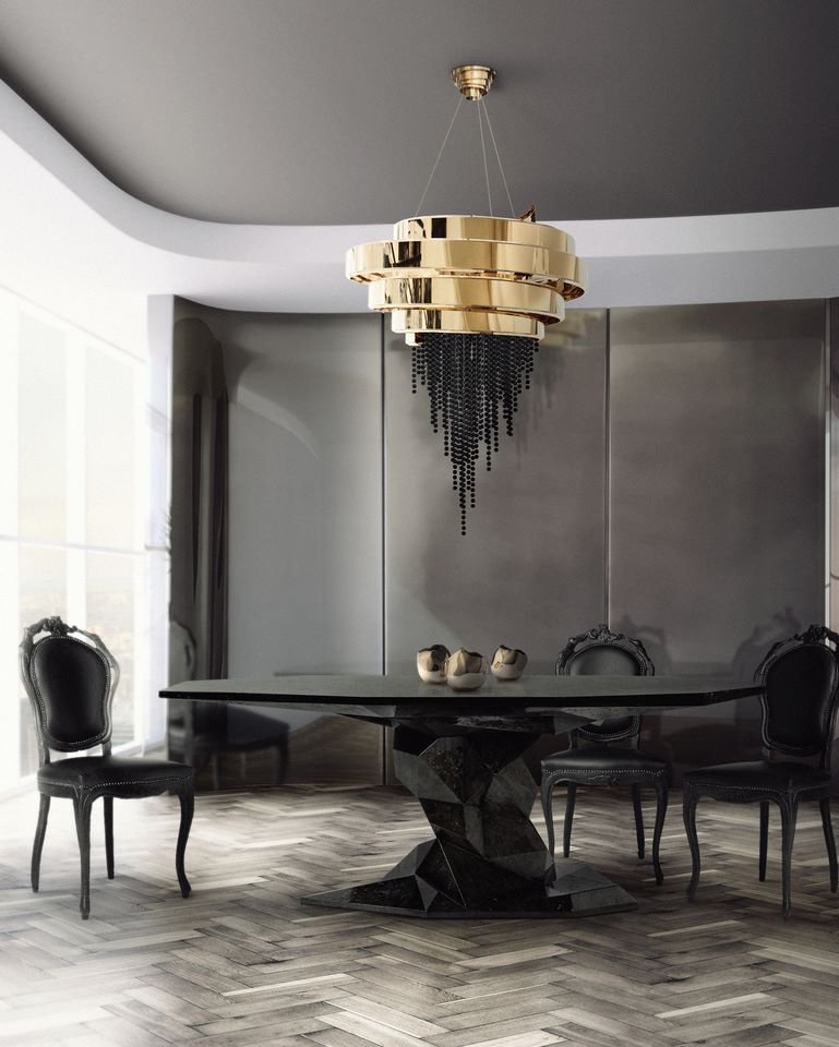 black dining table