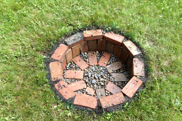 diy bricks firepit