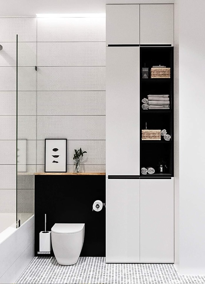 black and white bathroom design