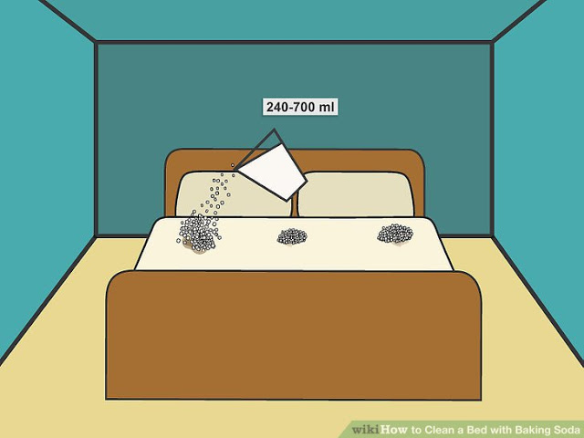clean the bed with baking soda