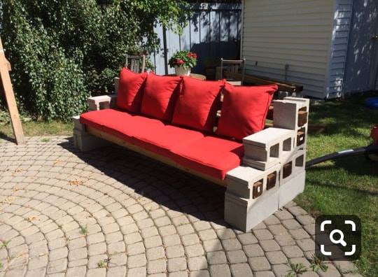 cinder block bench